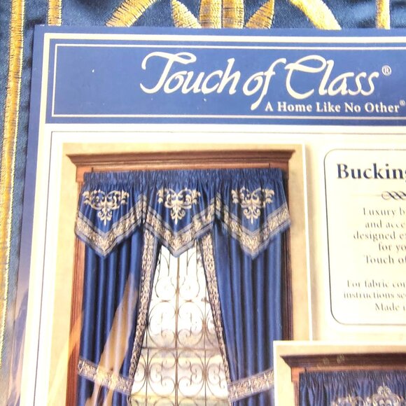 Buckingham Valance Empire Sapphire 110 X 28" Embroidered Luxury Touch Of Class - Picture 3 of 8